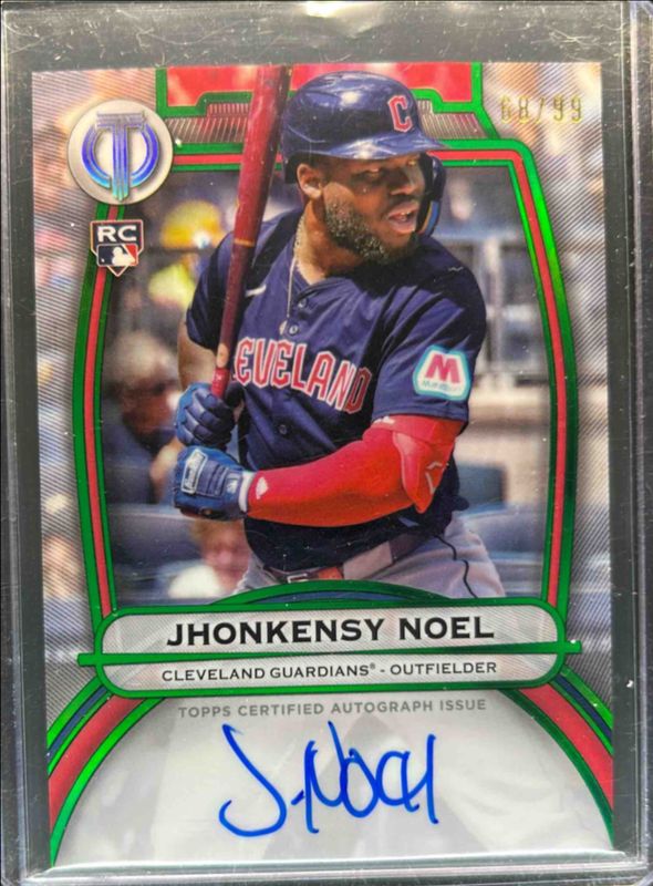 Jhonkensy Noel 2025 Topps Tribute #TA-JN Tribute Autograph - Green /99 Rookie RAW