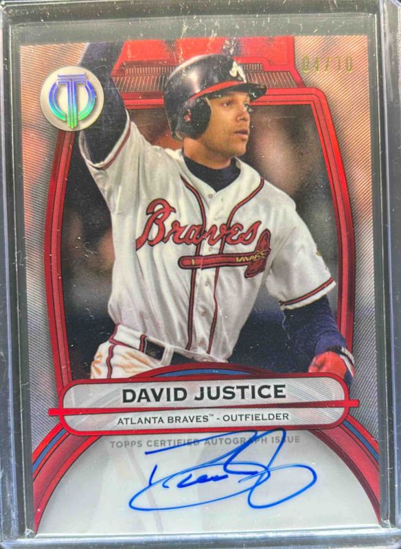 Dave Justice 2025 Topps Tribute #TA-DJ Tribute Autograph - Red /10 RAW