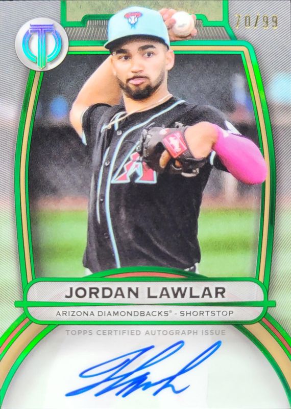 Jordan Lawlar 2025 Topps Tribute #TA-JL Tribute Autograph - Green /99 RAW