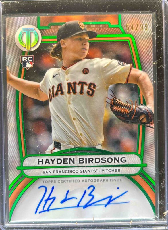 Hayden Birdsong 2025 Topps Tribute #TA-HB Tribute Autograph - Green /99 Rookie RAW