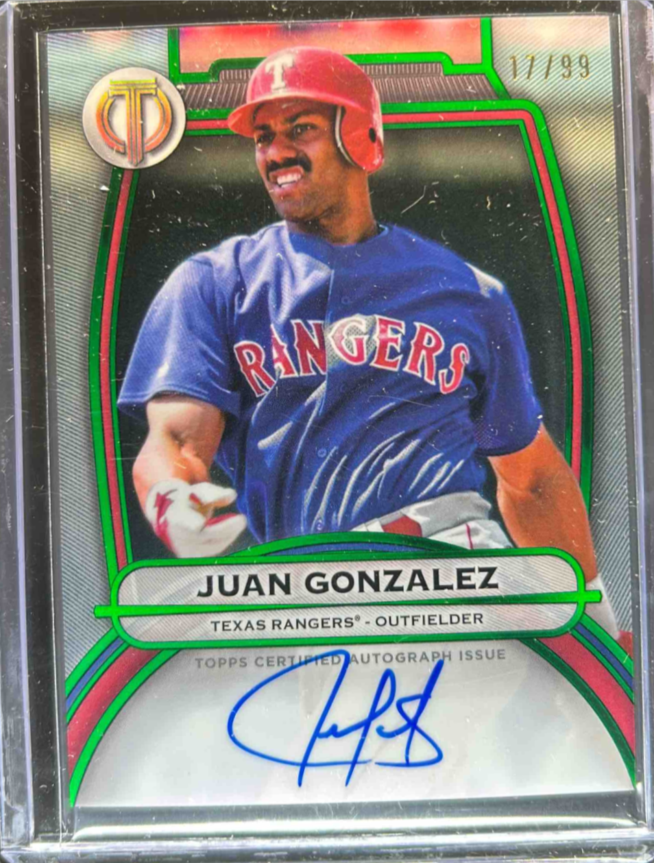 Juan Gonzalez 2025 Topps Tribute #TA-JG Tribute Autograph - Green /99 ...
