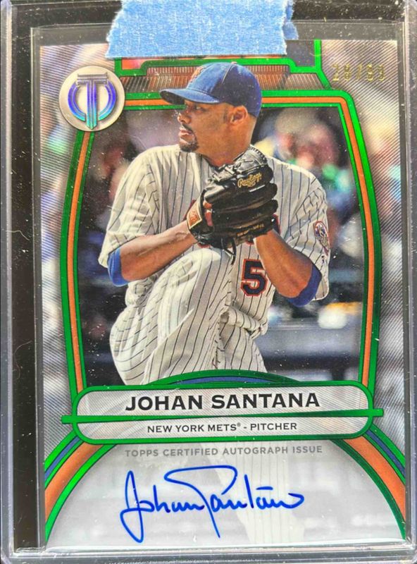 Johan Santana 2025 Topps Tribute #TA-JS Tribute Autograph - Green /99 RAW