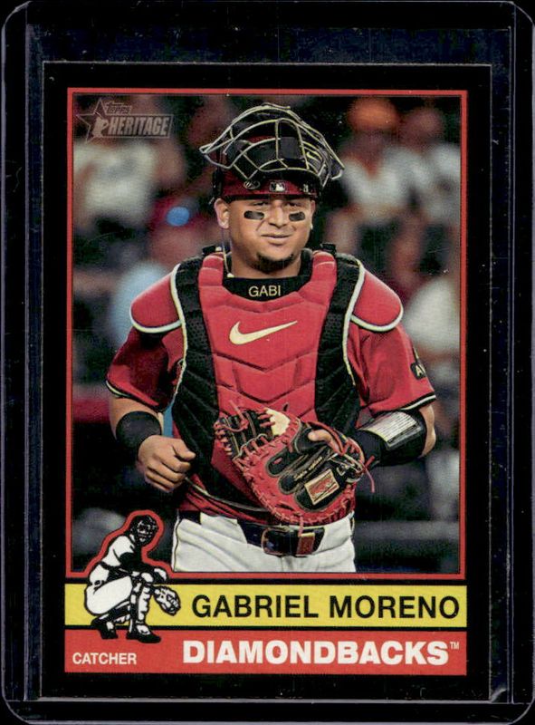 Gabriel Moreno 2025 Topps Heritage #498 Black Border RAW