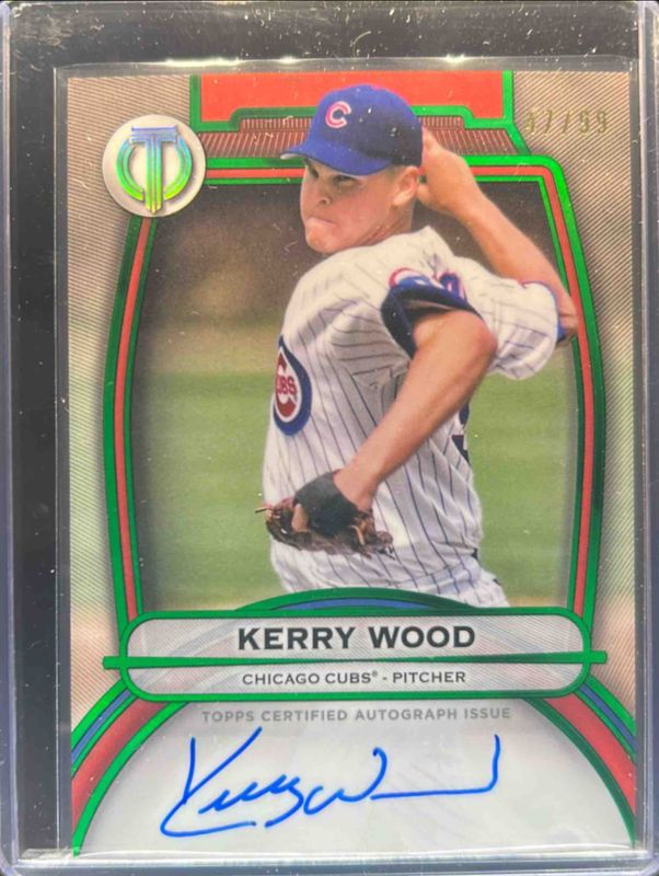 Kerry Wood 2025 Topps Tribute #TA-KW Tribute Autograph - Green /99 RAW