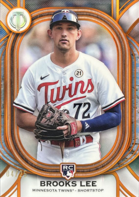 Brooks Lee 2025 Topps Tribute #89 Orange /25 Rookie RAW
