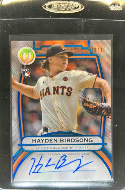 Hayden Birdsong 2025 Topps Tribute #TA-HB Tribute Autograph - Blue /150 Rookie RAW