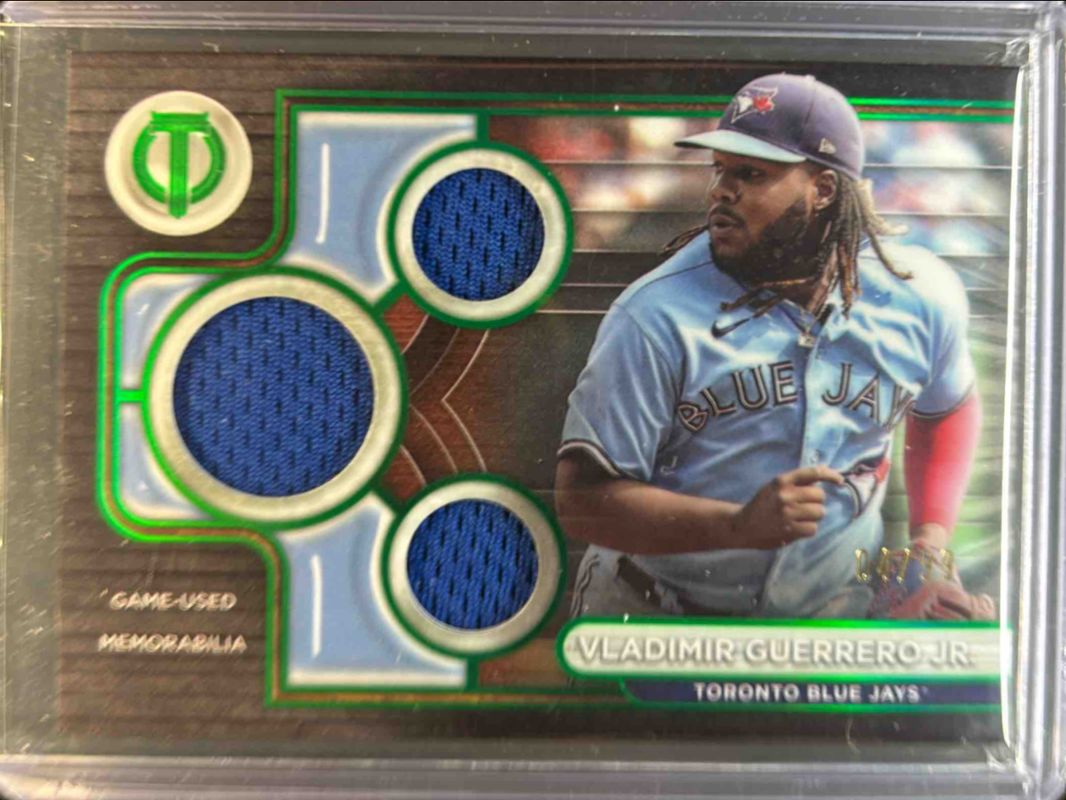 2025 Topps Tribute #TTR-VG Tribute Triple Relic - Green /99