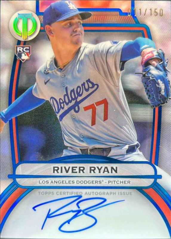 River Ryan 2025 Topps Tribute #TA-RR Tribute Autograph - Blue /150 Rookie RAW