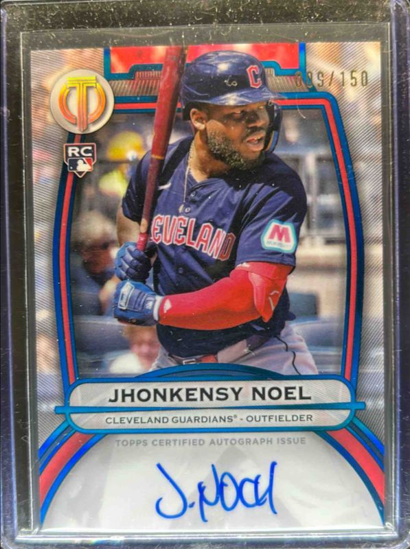 Jhonkensy Noel 2025 Topps Tribute #TA-JN Tribute Autograph - Blue /150 Rookie RAW