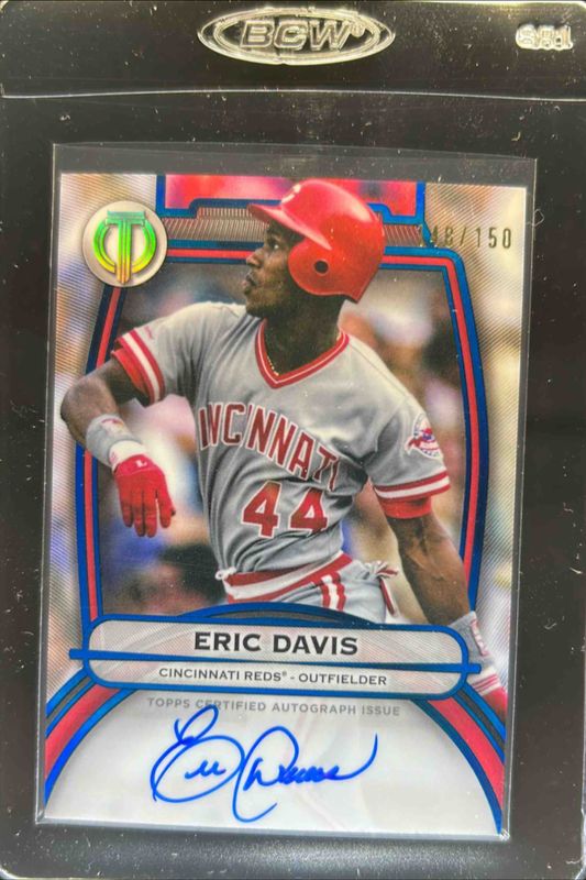 Eric Davis 2025 Topps Tribute #TA-ED Tribute Autograph - Blue /150 RAW