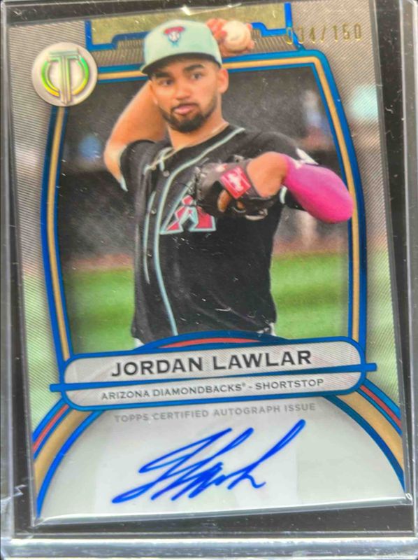 Jordan Lawlar 2025 Topps Tribute #TA-JL Tribute Autograph - Blue /150 RAW