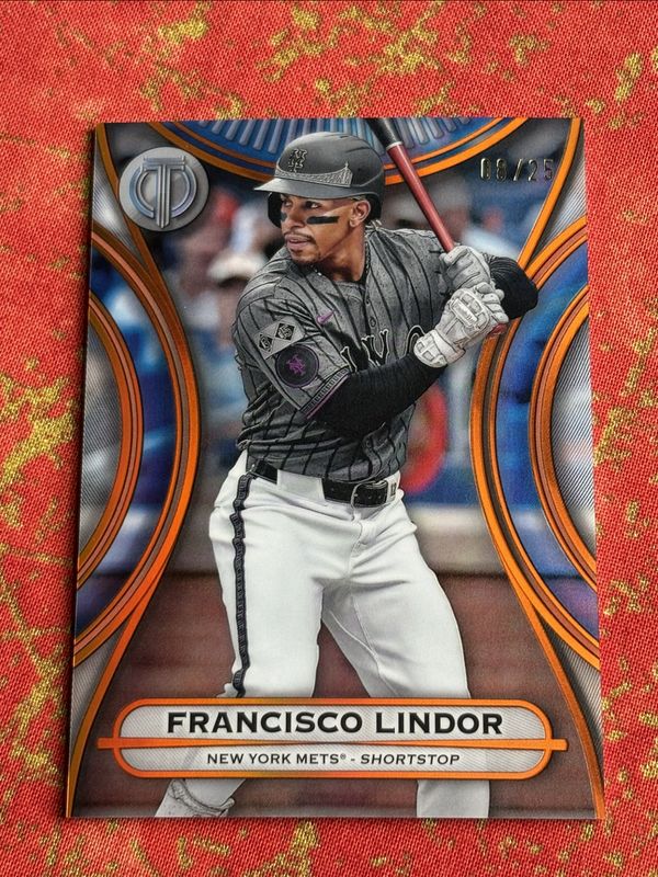 Francisco Lindor 2025 Topps Tribute #45 Orange /25 RAW