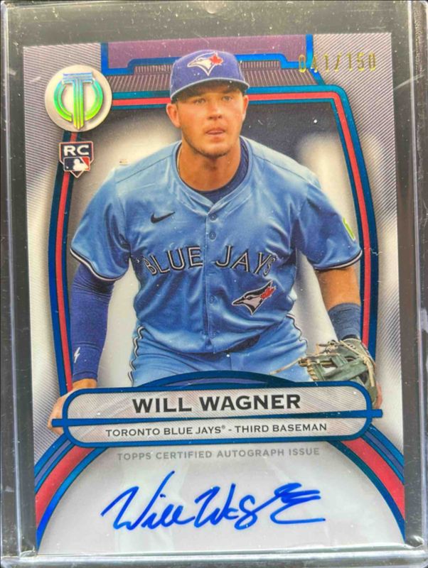 Will Wagner 2025 Topps Tribute #TA-WW Tribute Autograph - Blue /150 Rookie RAW