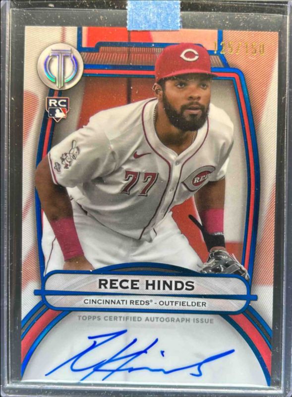 Rece Hinds 2025 Topps Tribute #TA-RHI Tribute Autograph - Blue /150 Rookie RAW
