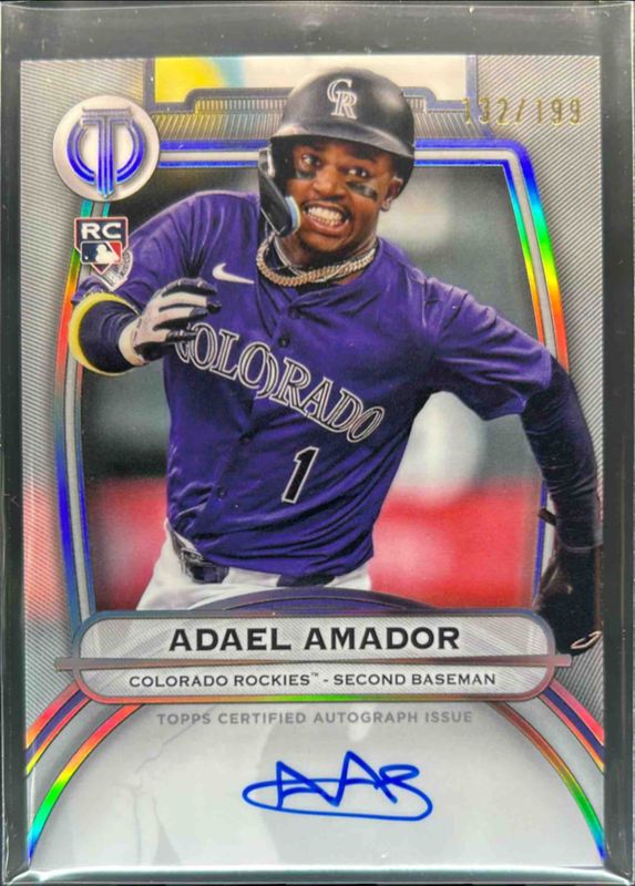 Adael Amador 2025 Topps Tribute #TA-AA Tribute Autograph /199 Rookie RAW
