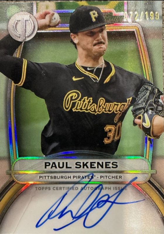 Paul Skenes 2025 Topps Tribute #TA-SKE Tribute Autograph /199 RAW