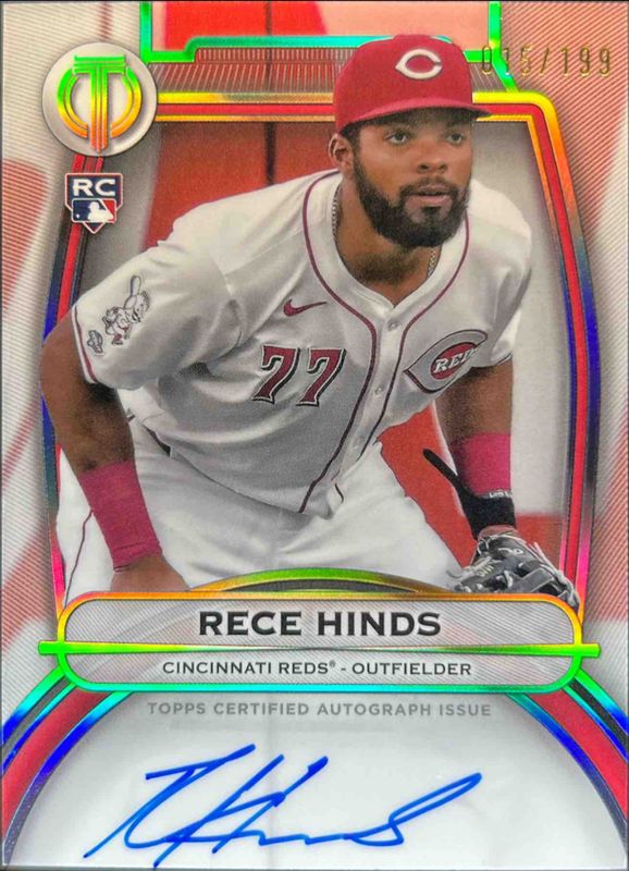 Rece Hinds 2025 Topps Tribute #TA-RHI Tribute Autograph /199 Rookie RAW