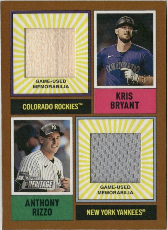 2025 Topps Heritage #DPMCR-BR Dual-Player MLB Collection Relics - Gold /50
