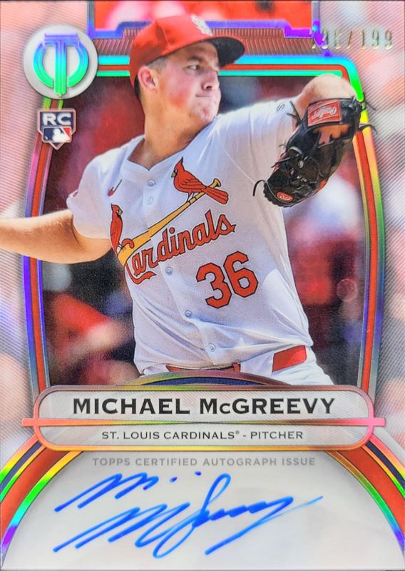 Michael McGreevy 2025 Topps Tribute #TA-MMG Tribute Autograph /199 Rookie RAW