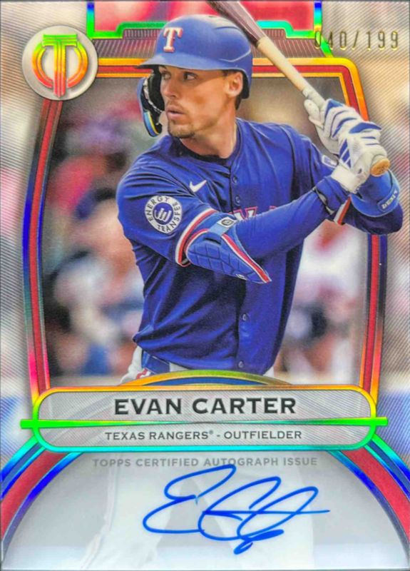 Evan Carter 2025 Topps Tribute #TA-ECA Tribute Autograph /199 RAW