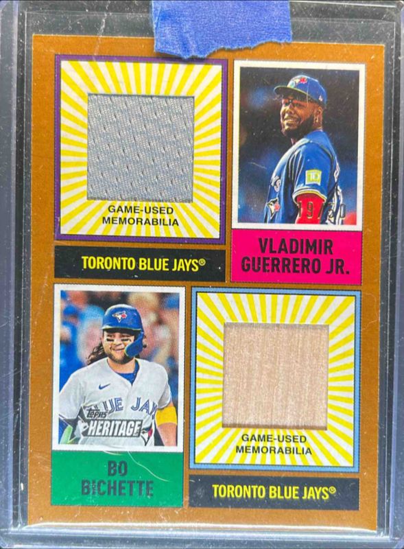 Bo Bichette / Vladimir Guerrero Jr. 2025 Topps Heritage #DPMCR-GB Dual-Player MLB Collection Relics - Gold /50 RAW