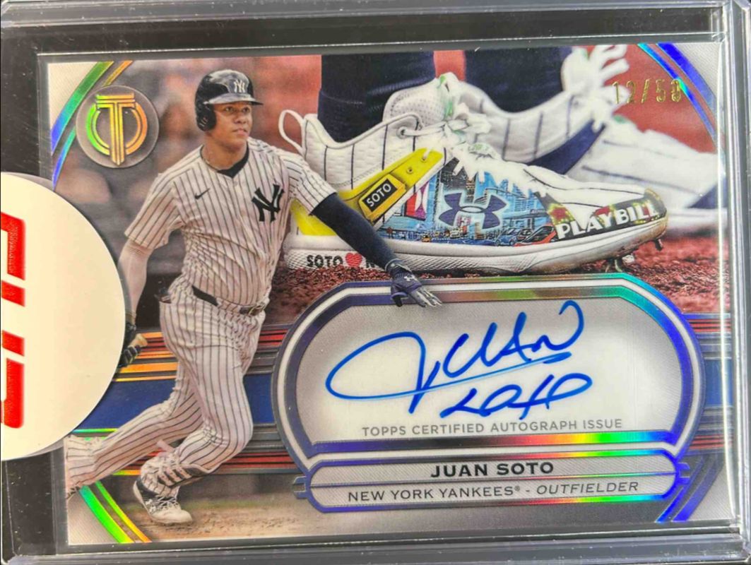 Juan Soto 2025 Topps Tribute #TTC-JS Tribute To Cleats Autograph RAW