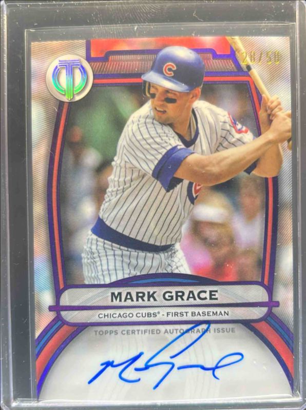 Mark Grace 2025 Topps Tribute #TA-MG Tribute Autograph - Purple /50 RAW