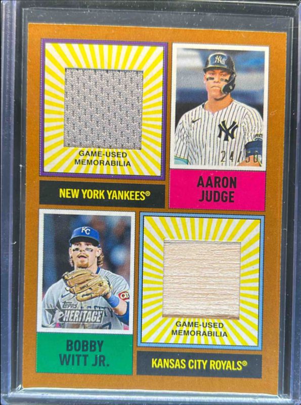2025 Topps Heritage #DPMCR-JW Dual-Player MLB Collection Relics - Gold /50