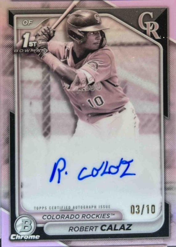 2024 Bowman #CPA-RCA Chrome Prospect Auto - Pearl Refractor /10 (1st)