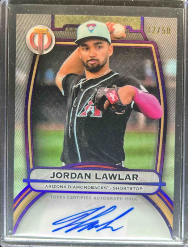 Jordan Lawlar 2025 Topps Tribute #TA-JL Tribute Autograph - Purple /50 RAW