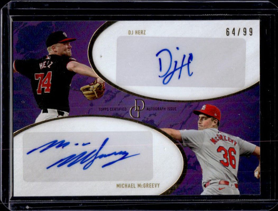 2025 Topps Dynamic Duals #28G Dual Autographs - Purple /99