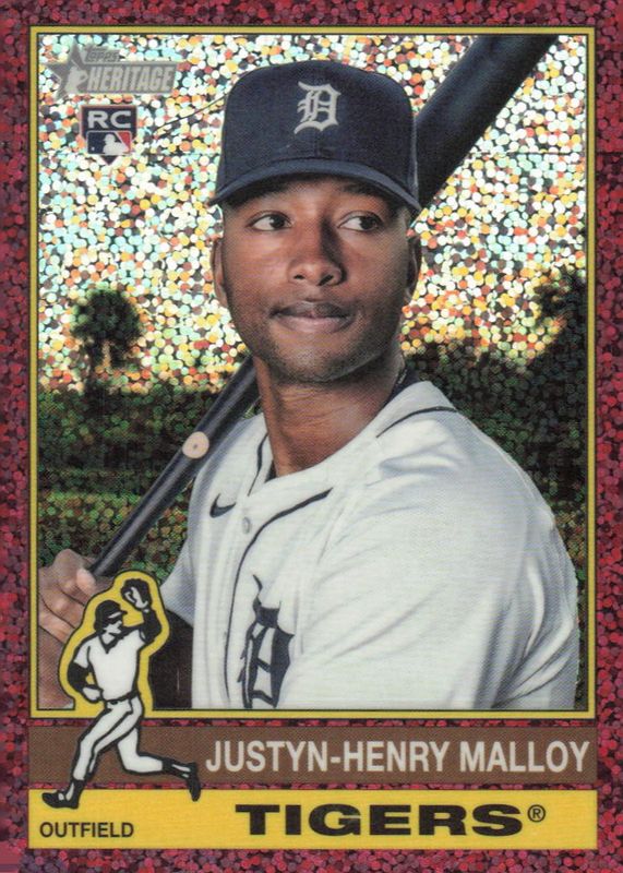 2025 Topps Heritage #305 Chrome - Burgundy Sparkle Refractor