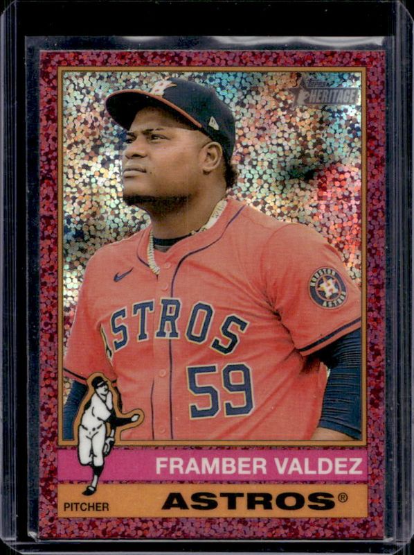 2025 Topps Heritage #335 Chrome - Burgundy Sparkle Refractor