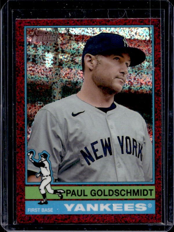 Paul Goldschmidt 2025 Topps Heritage #382 Chrome - Burgundy Sparkle Refractor RAW