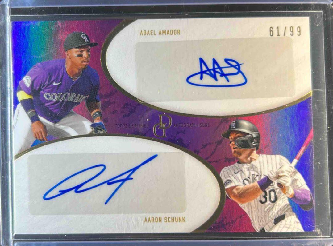 2025 Topps Dynamic Duals #26G Dual Autographs - Purple /99