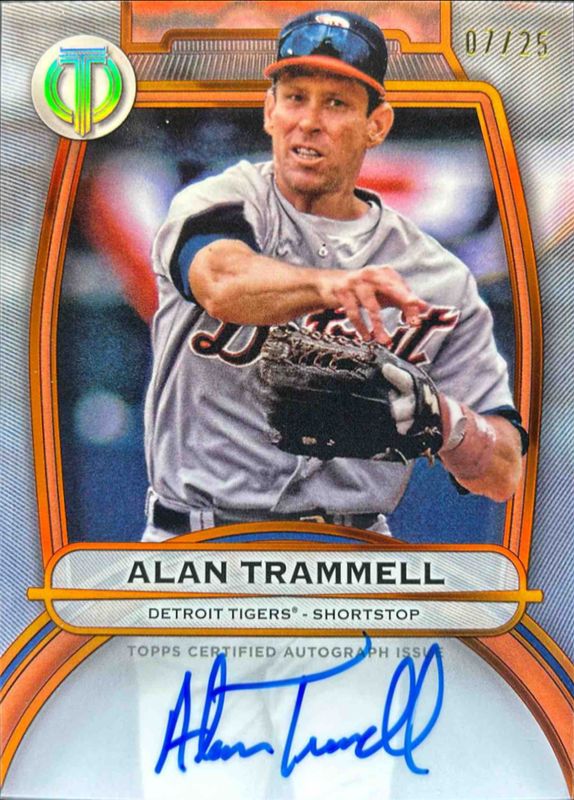 Alan Trammell 2025 Topps Tribute #TA-ATR Tribute Autograph - Orange /25 RAW
