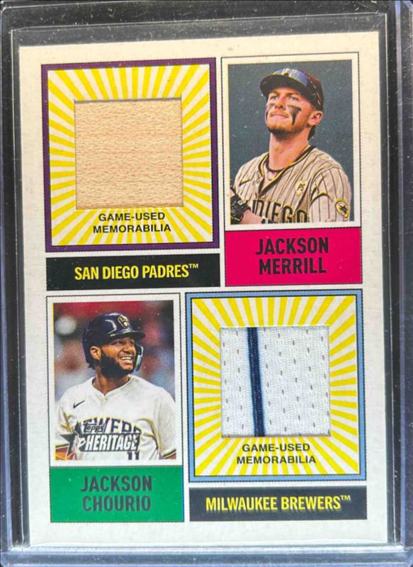 2025 Topps Heritage #DPMCR-MC Dual-Player MLB Collection Relics
