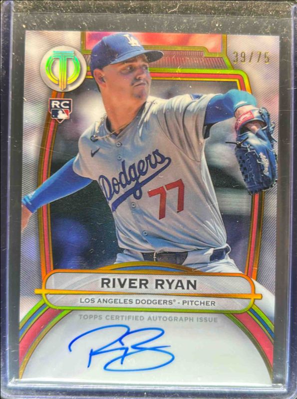 River Ryan 2025 Topps Tribute #TA-RR Tribute Autograph - Gold /75 Rookie RAW