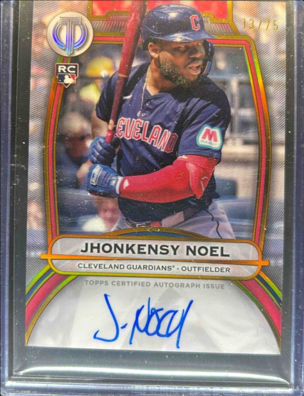 Jhonkensy Noel 2025 Topps Tribute #TA-JN Tribute Autograph - Gold /75 Rookie RAW