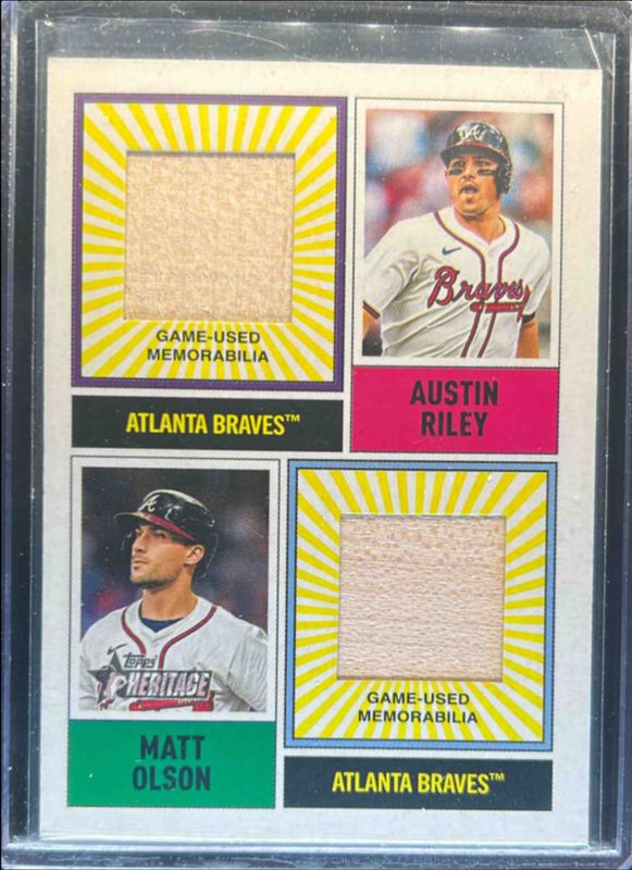 Austin Riley / Matt Olson 2025 Topps Heritage #DPMCR-RO Dual-Player MLB Collection Relics RAW