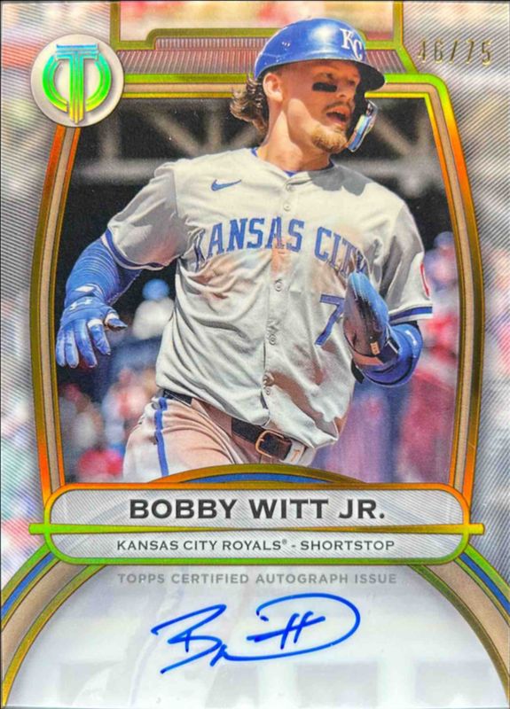 Bobby Witt 2025 Topps Tribute #TA-BW Tribute Autograph - Gold /75 RAW