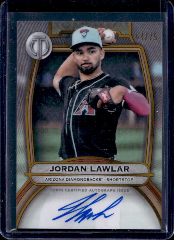 Jordan Lawlar 2025 Topps Tribute #TA-JL Tribute Autograph - Gold /75 RAW