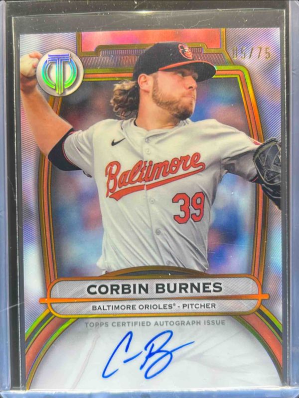 Corbin Burnes 2025 Topps Tribute #TA-CB Tribute Autograph - Gold /75 RAW