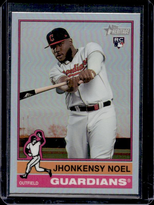 Jhonkensy Noel 2025 Topps Heritage #79 Chrome - Red Refractor Rookie RAW