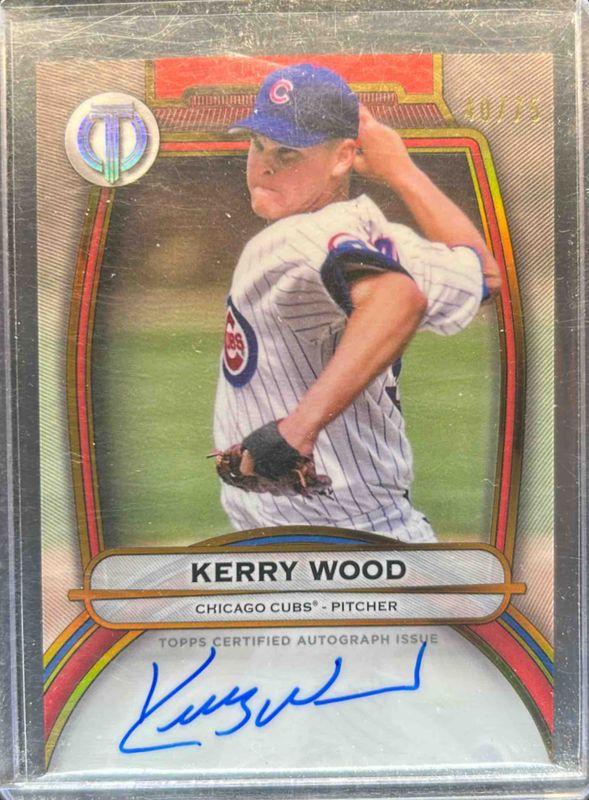 Kerry Wood 2025 Topps Tribute #TA-KW Tribute Autograph - Gold /75 RAW