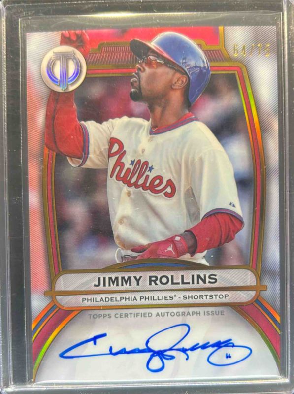 Jimmy Rollins 2025 Topps Tribute #TA-JROL Tribute Autograph - Gold /75 RAW