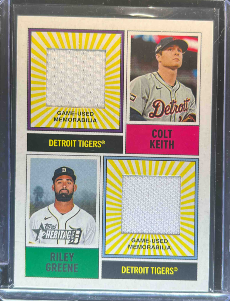 Colt Keith / Riley Greene 2025 Topps Heritage #DPMCR-KG Dual-Player MLB ...