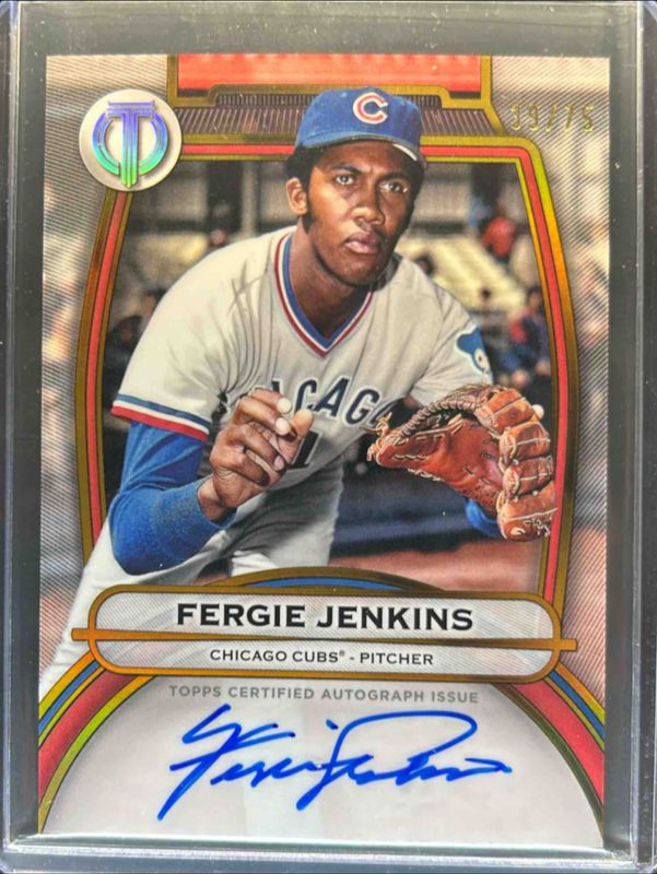 Fergie Jenkins 2025 Topps Tribute #TA-FJ Tribute Autograph - Gold /75 RAW