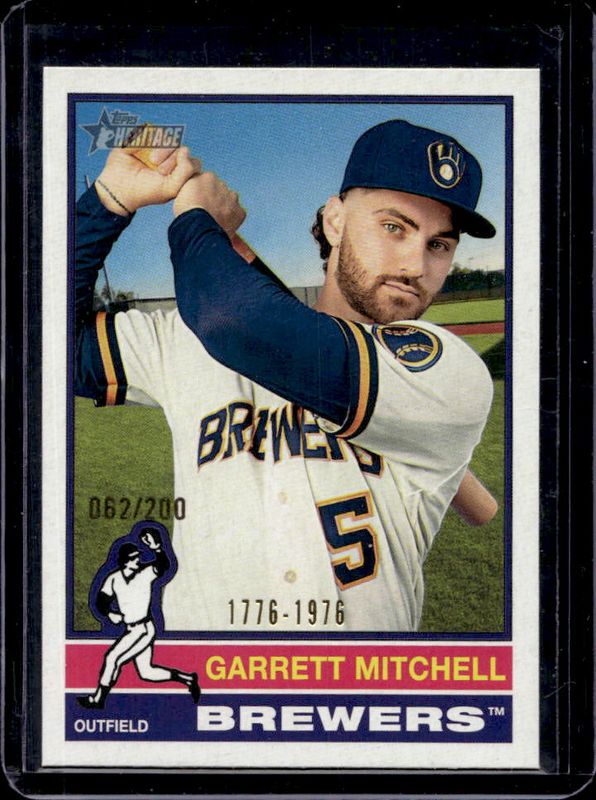 Garrett Mitchell 2025 Topps Heritage #479 Bicentennial /200 RAW