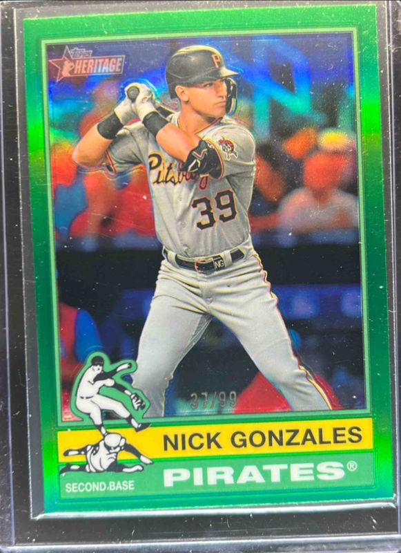 Nick Gonzales 2025 Topps Heritage #425 Chrome - Green Refractor /99 RAW